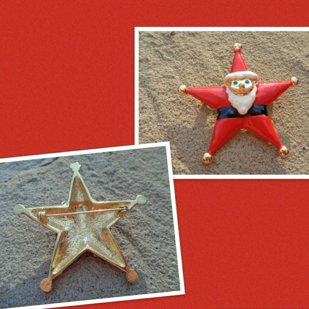 Neiman Marcus Star Santa Brooch - Picture 1 of 5